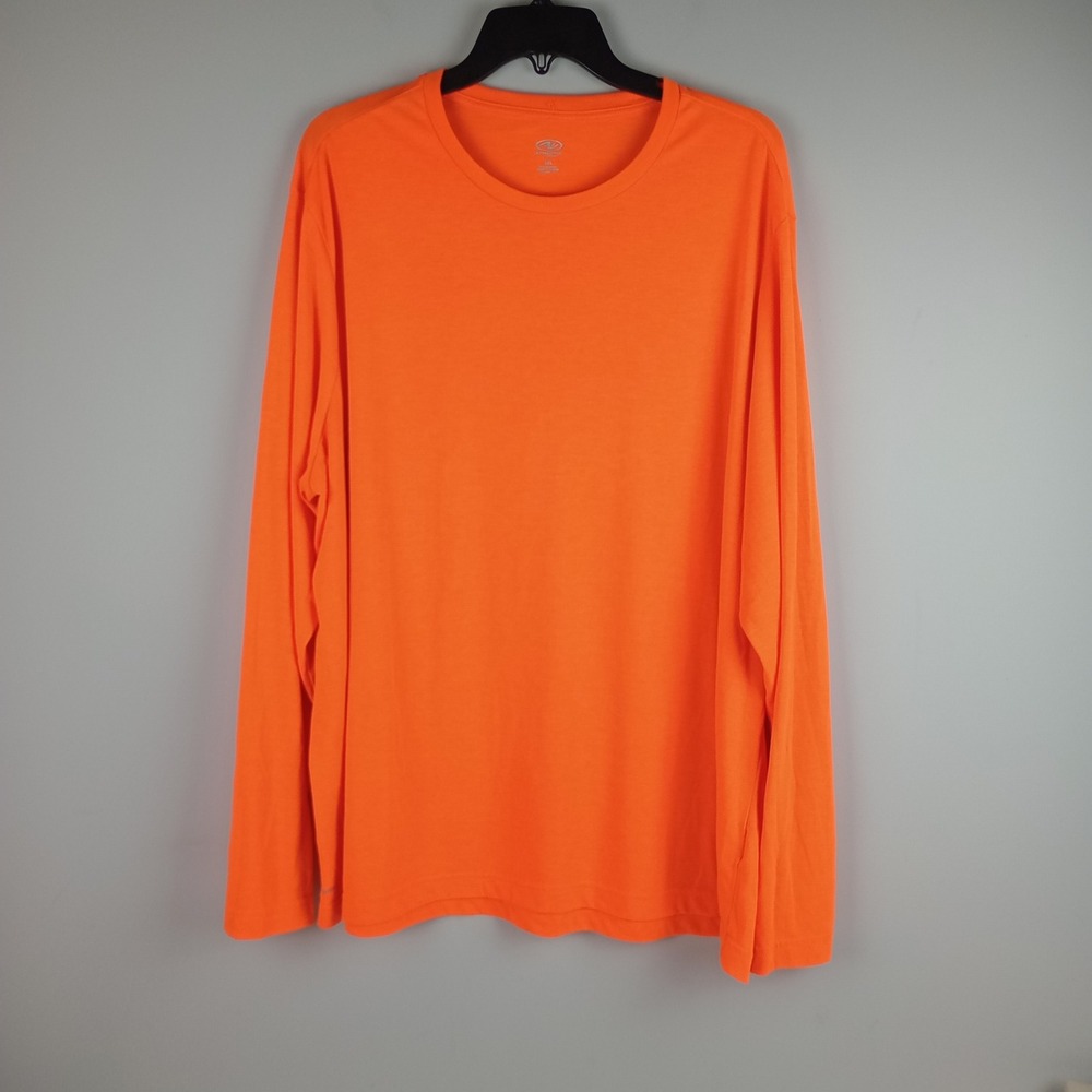 Athletic Works Mens 3XL Orange DriWorks Long Sleeve Activewear Training Tshirt